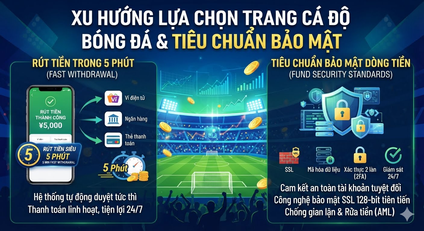 Trang cá độ bóng đá rút tiền trong 5 phút