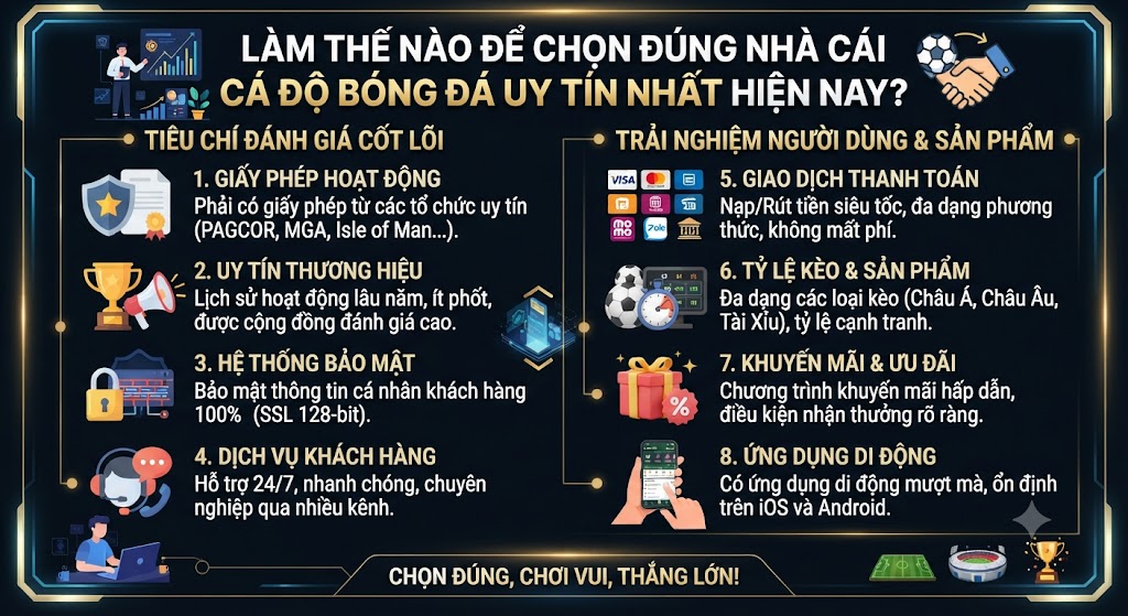 Nhà cái cá độ bóng đá uy tín nhất hiện nay